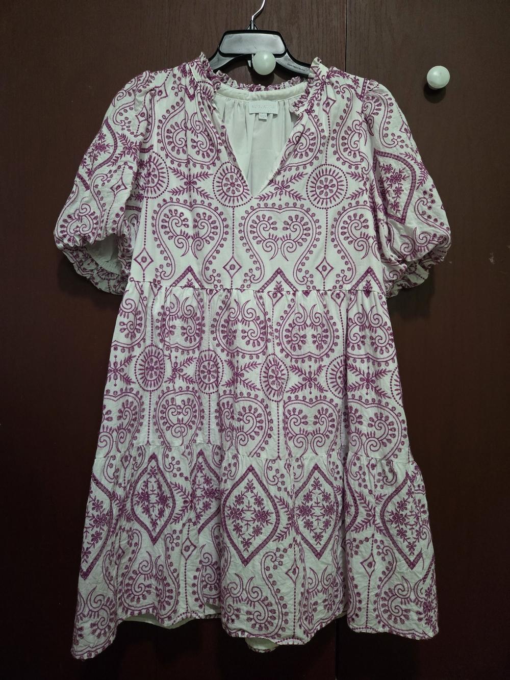 Sugarlips White Dress with Pink Paisley Print